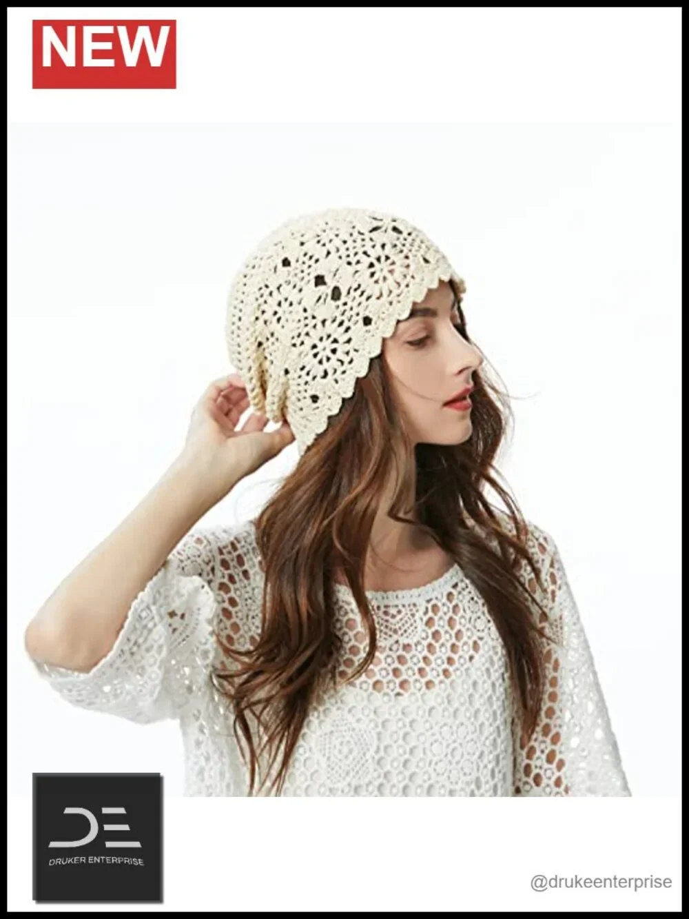 Women's Cotton Crochet Slouchy Beanie Hat Handmade Knit Summer Skull Cap
